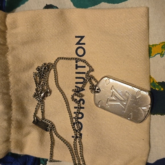 LOUIS VUITTON Palladium Monogram Locket Necklace - Picture 1 of 5